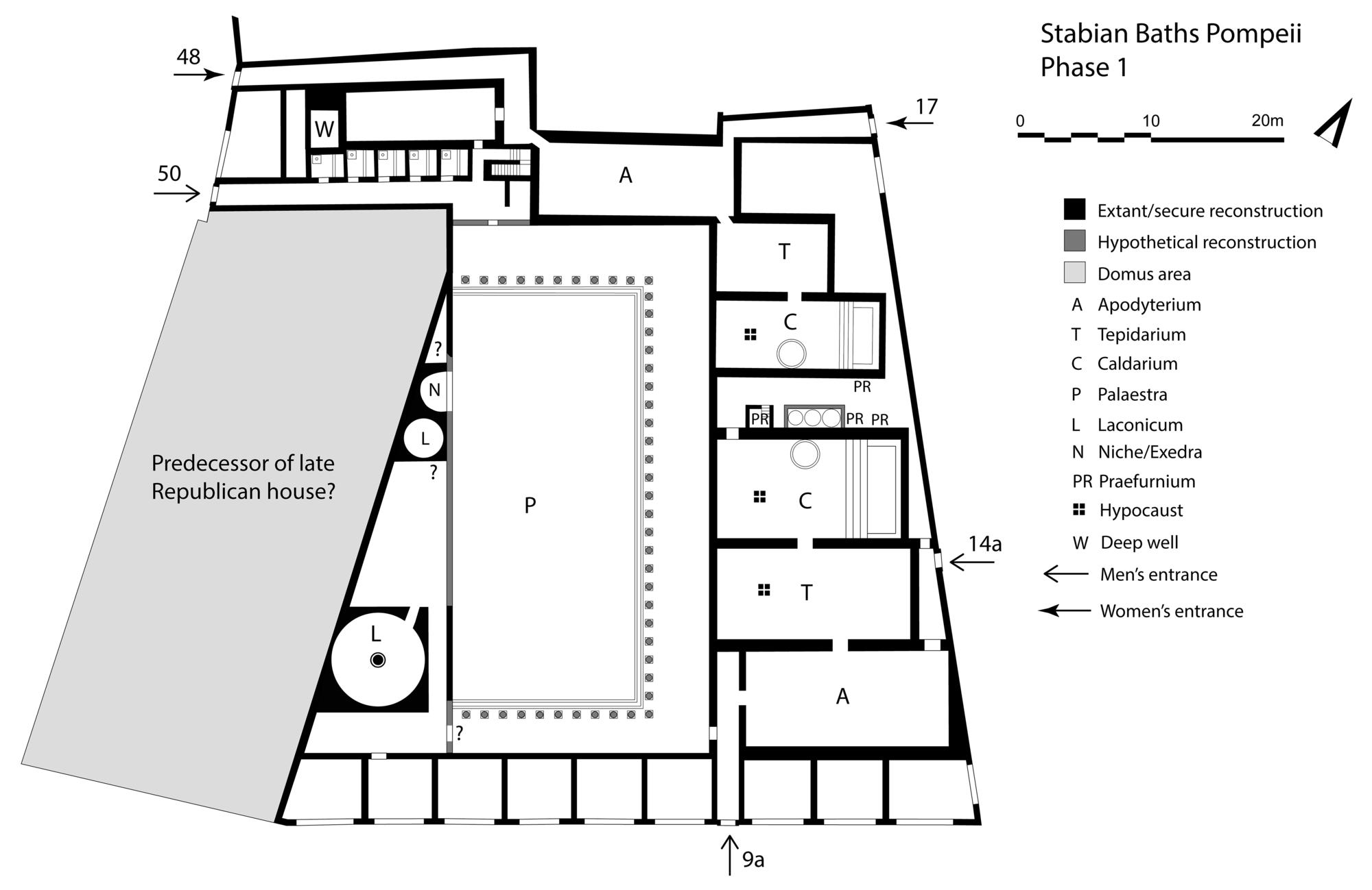 Fig. 3: Stabian Baths: reconstruction of the original baths, built after 130/120 BC