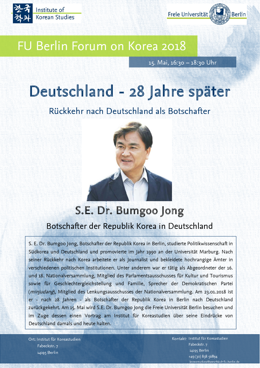 Vortrag von S.E. Dr. Bumgoo Jong