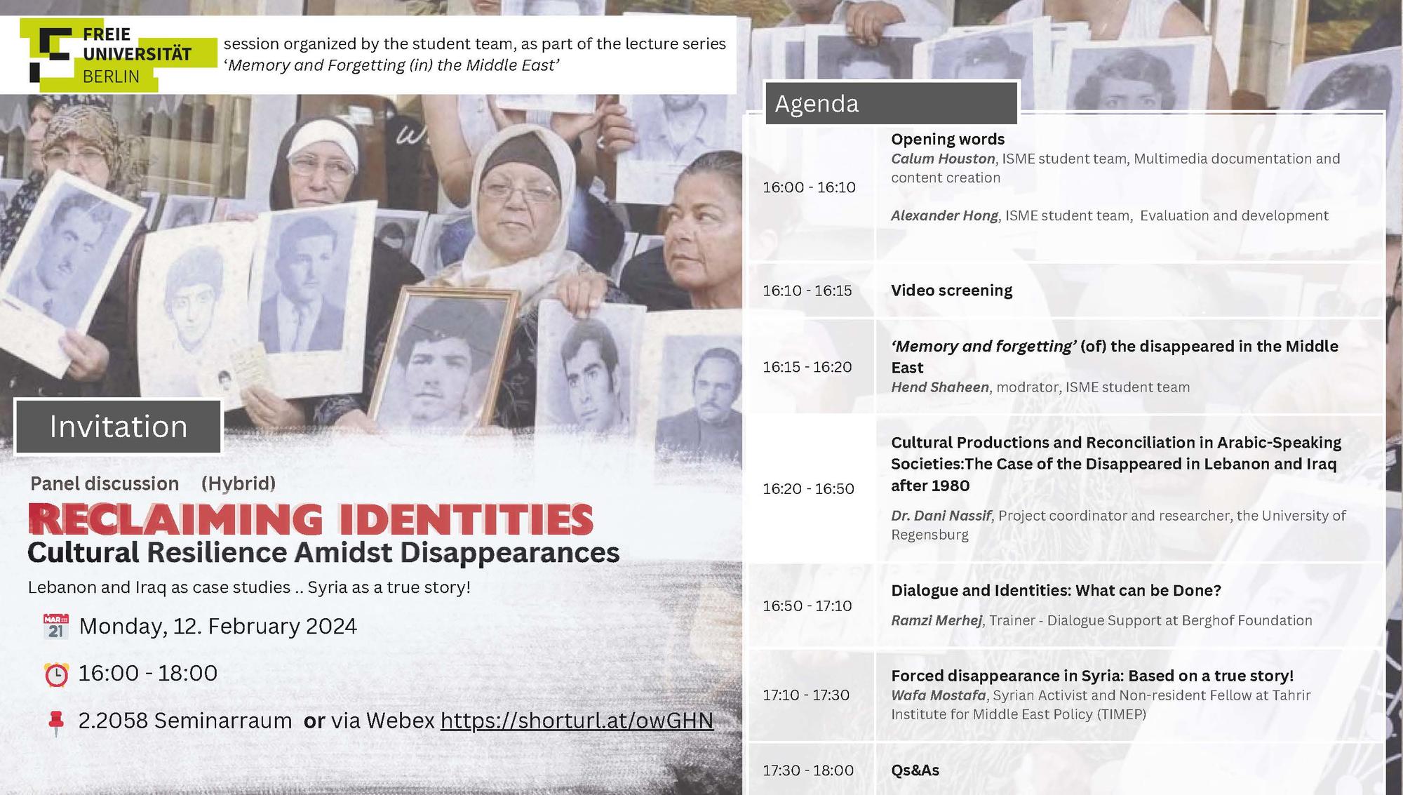 Flyer and programme_Reclaiming Identities, 2024