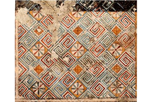 Deckenmuster in der Großen Querhalle von Assiut, Grab I