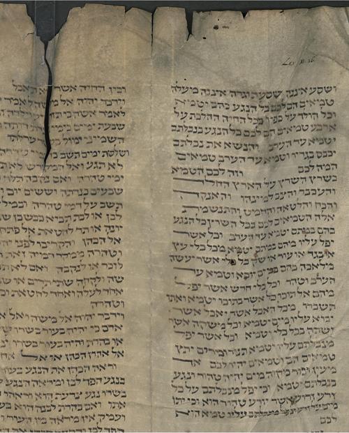 Ms. or. fol. 1218, Blatt 1, stark abgedunkelt