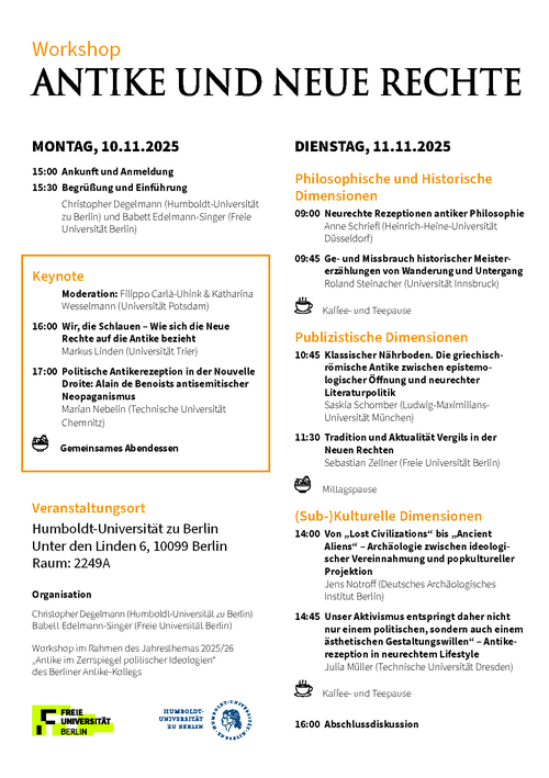 Programm: Antike und Neue Rechte