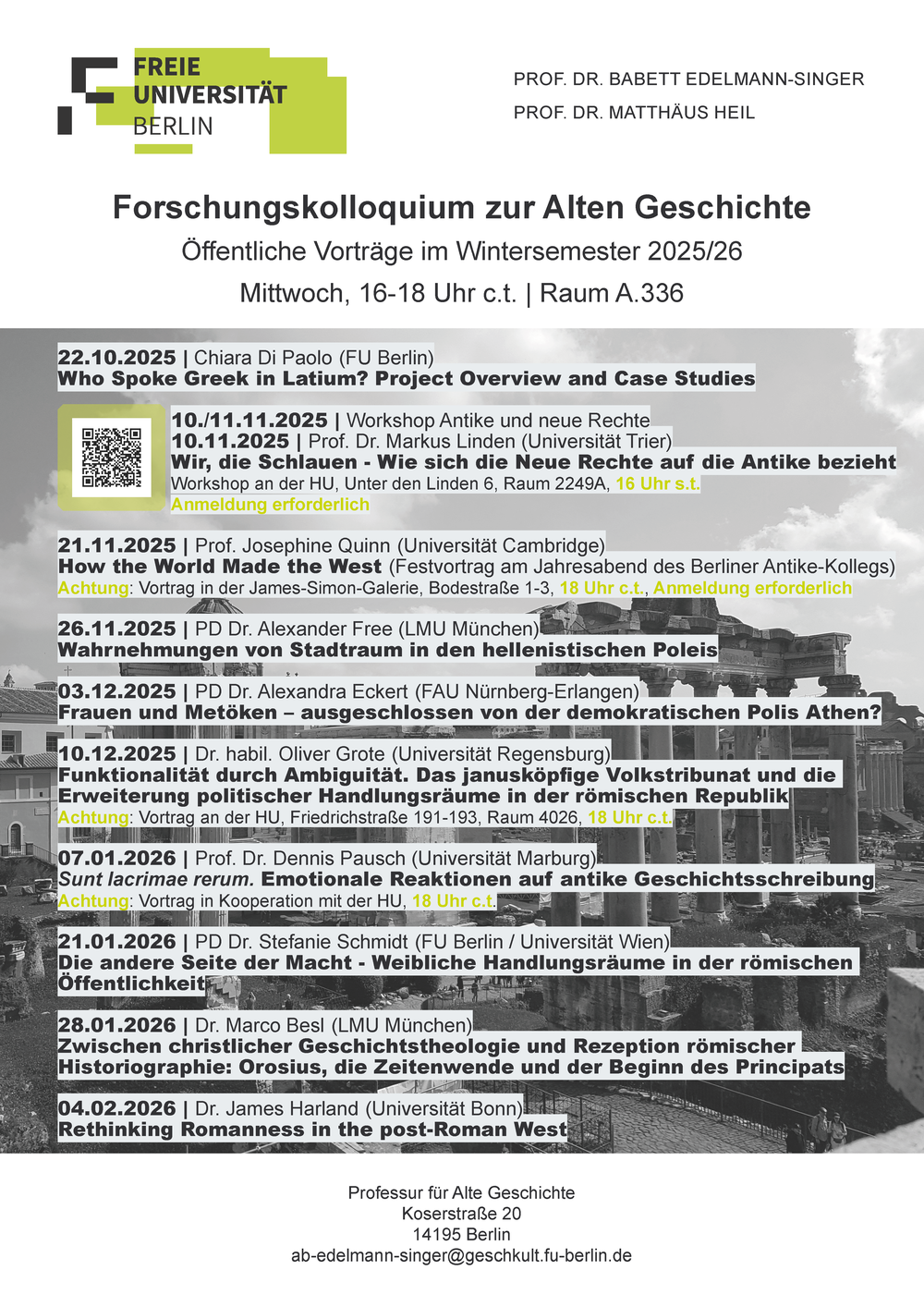 Plakat Forschungscolloquium AG - Winter 2025