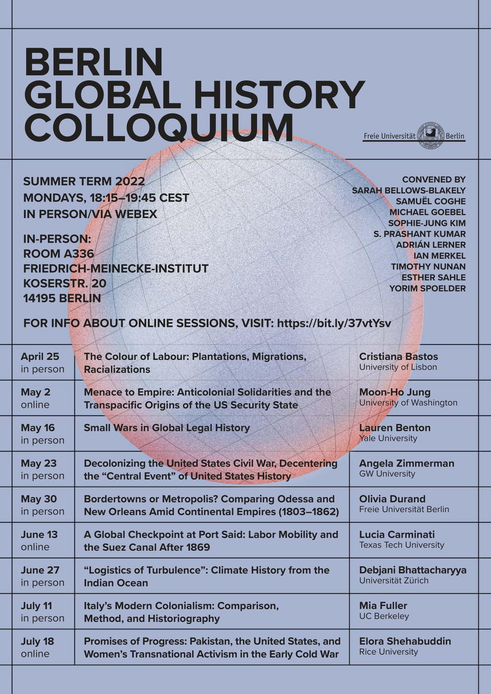 Programme Global History Colloquium SoSe 2022-1