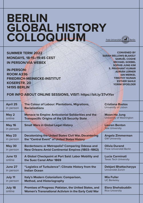 Programme Global History Colloquium SoSe 2022-1