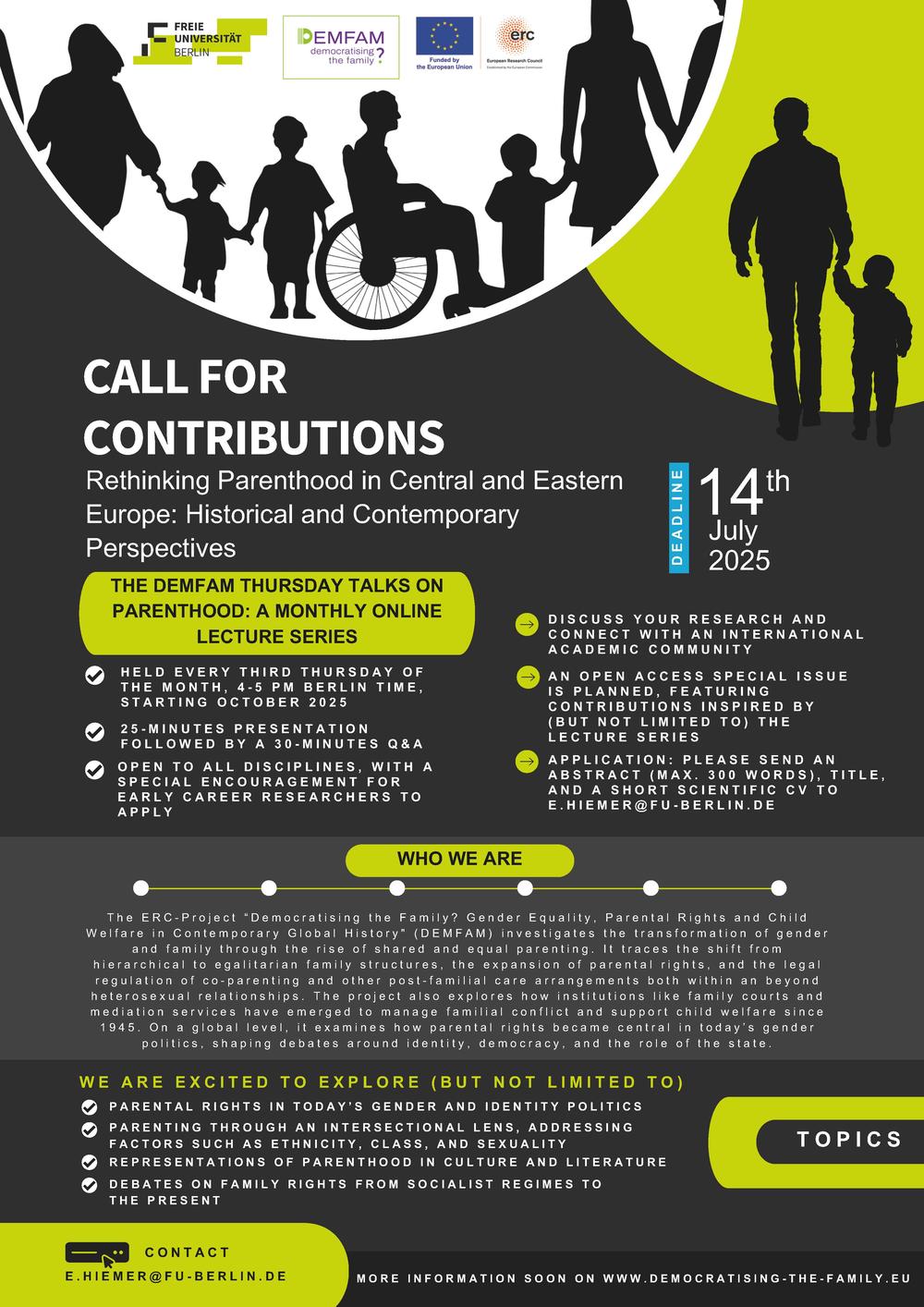 DEMFAM Call for Contributions