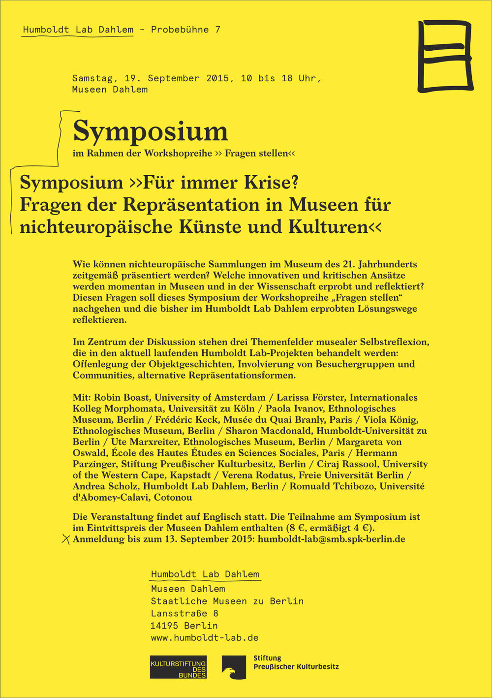 Poster des Symposiums "Für immer Krise?", 2015.