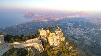 Fig. 1: The Norman castle of Erice. Oblique UAV photo