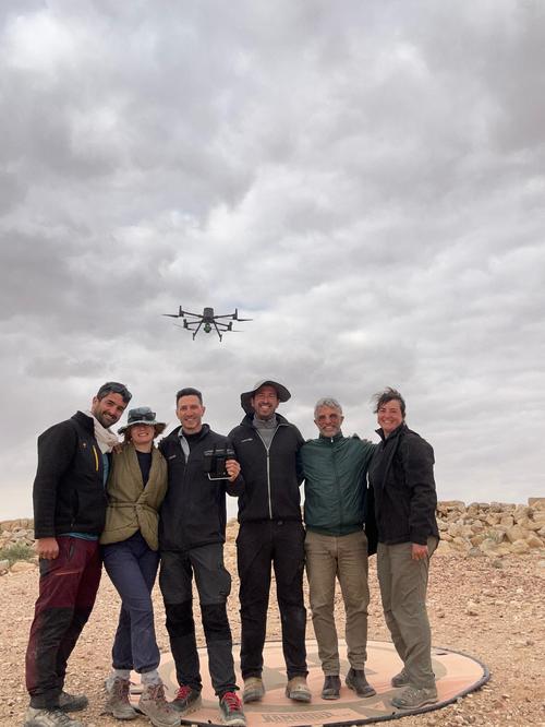 Fig.8 A part of the Mitzpe Shivta team at work with the drone (Source: Ido Shicht)