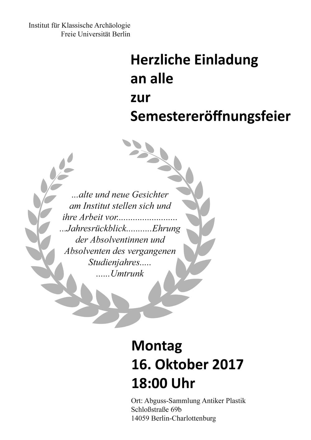 Feierliche Semestereröffnung 2017