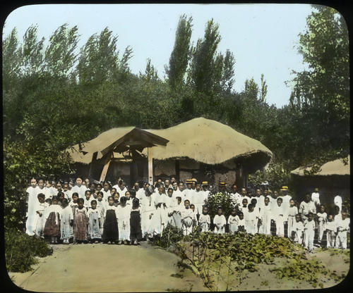 A_village_thatched_church,_Korea,_(s.d.)_(Taylor_box45num44)