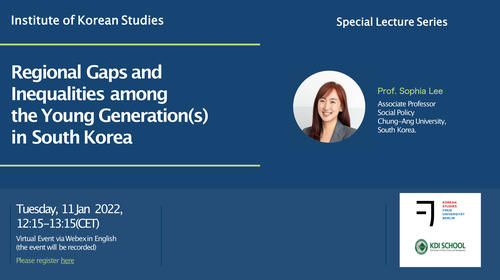 2022 IKS Special Lecture Series - Regional gaps and inequalities among the young generation(s) in South Korea