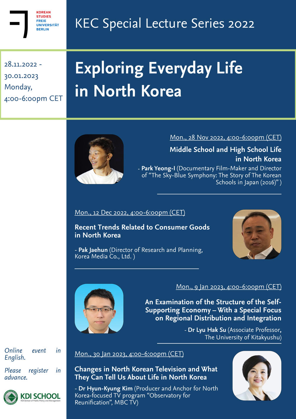 KEC Special Lecture Series on North Korea - Exploring Everyday Life in North Korea