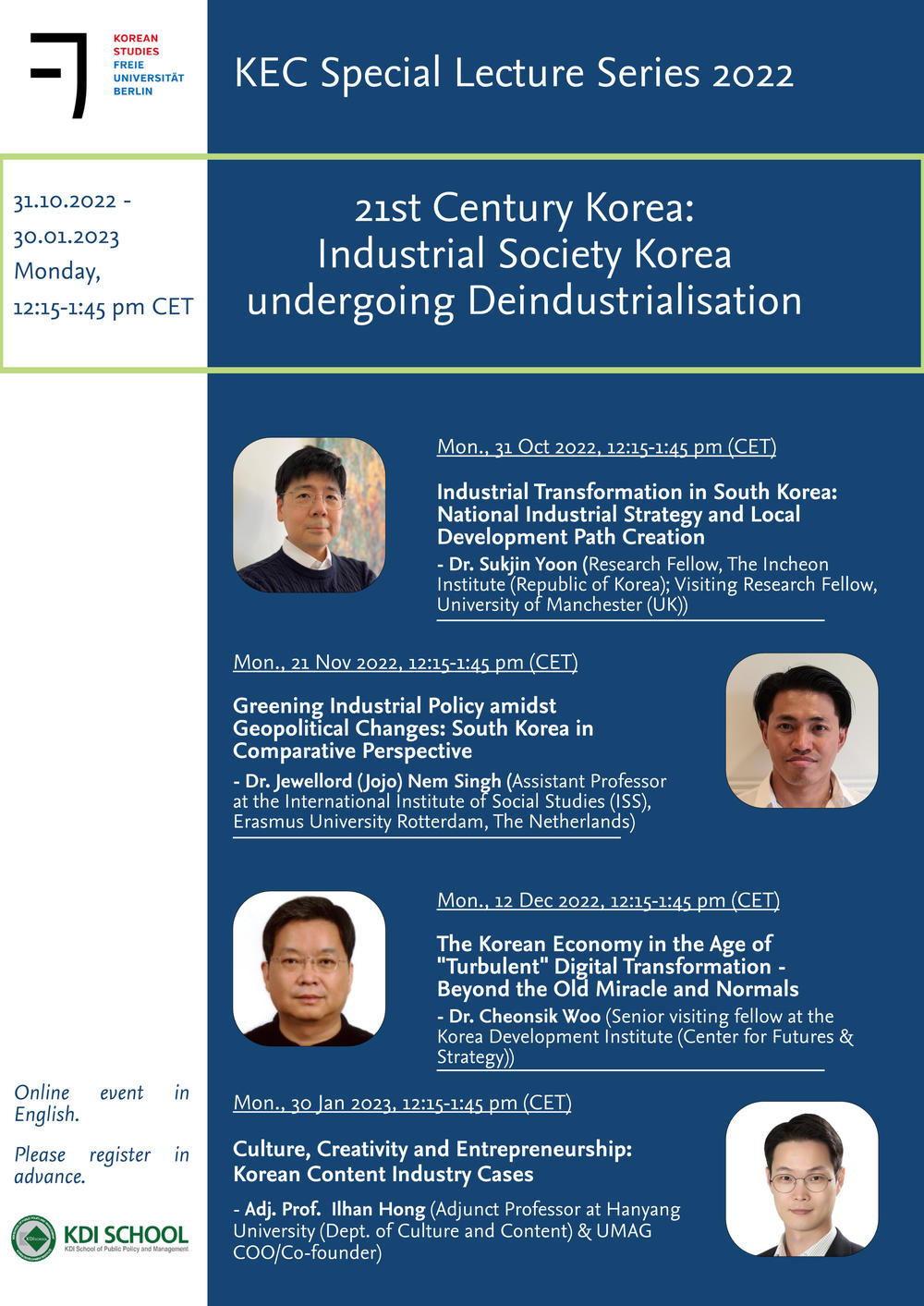KDIS-FUIKS Korea-Europe Center - SLS 2022 - 21C Korea: Industrial Society Korea undergoing Deindustrialisation