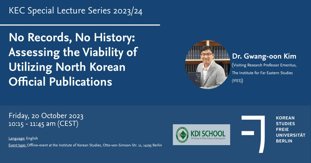 KEC Special Lecture Series on North Korea - Dr. Gwang-oon Kim