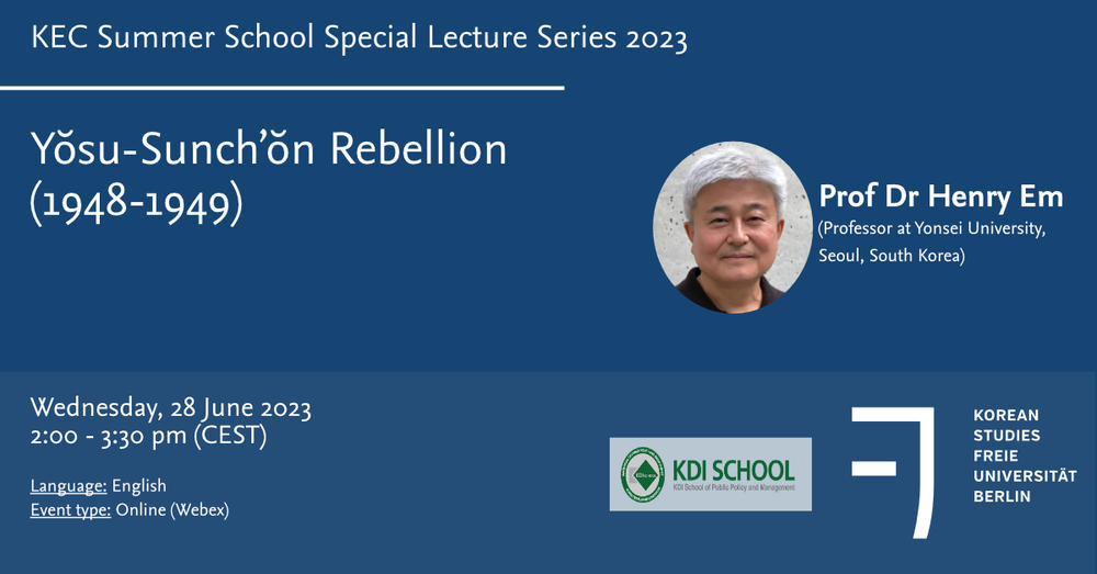 KEC Summer School Special Lecture Series 2023 - Prof. Dr. Henry Em