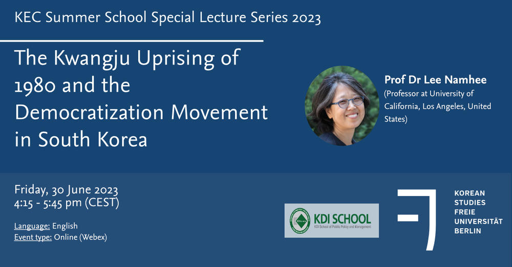 KEC Summer School Special Lecture Series 2023 -Prof. Dr. Lee Namhee