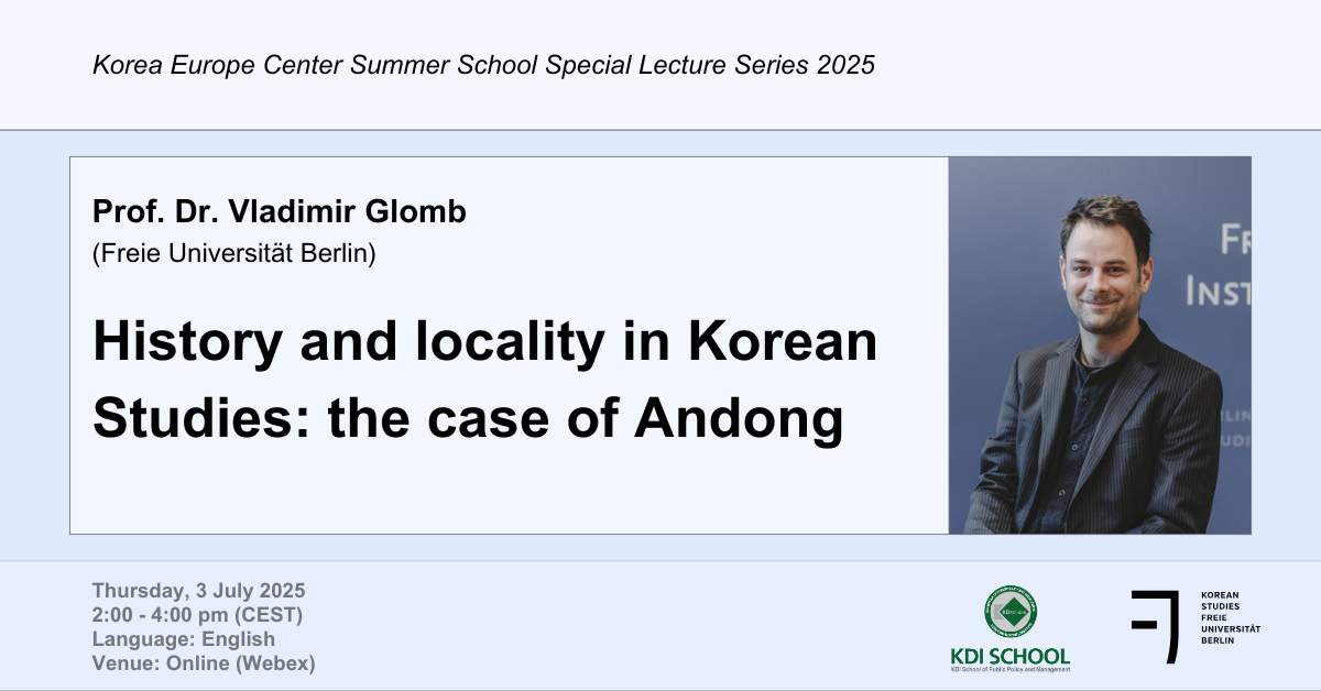History and locality in Korean Studies: the case of Andong - Prof. Dr. Vladimir Glomb