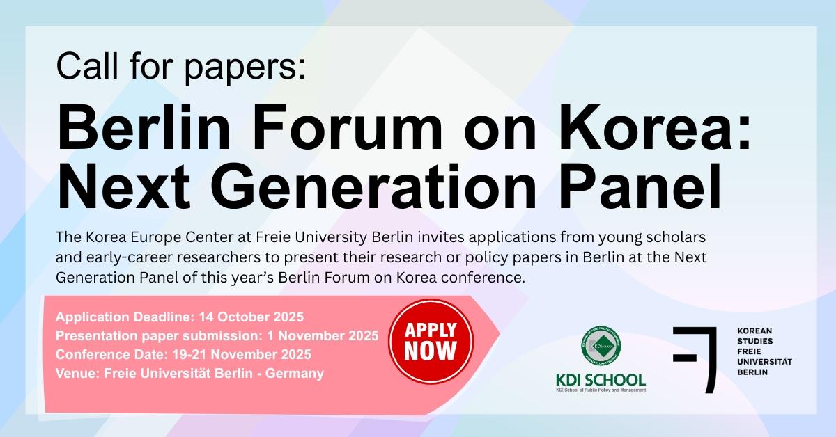 CfP- Berlin Forum on Korea: Next Generation Panel