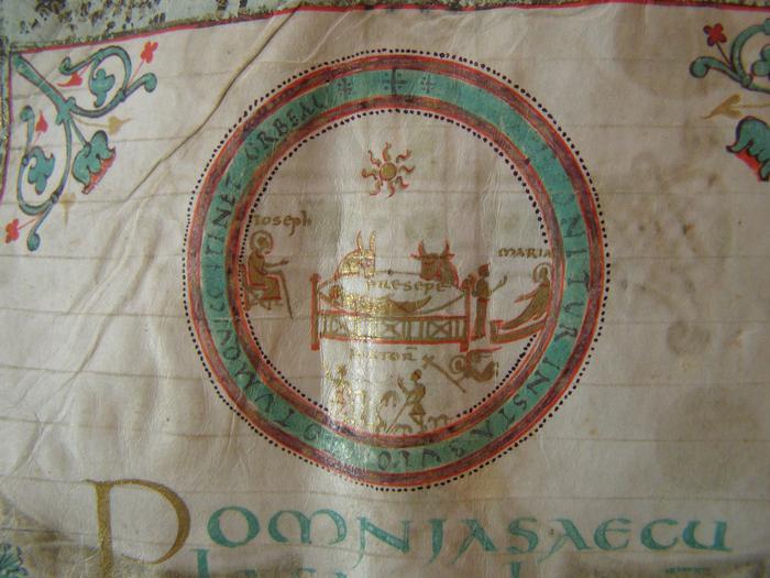 Detail, "Raganaldus Sacramentary," Tours, c. 845. Autun, Bibliothèque municipale, Cod. 19bis, f. 8r.