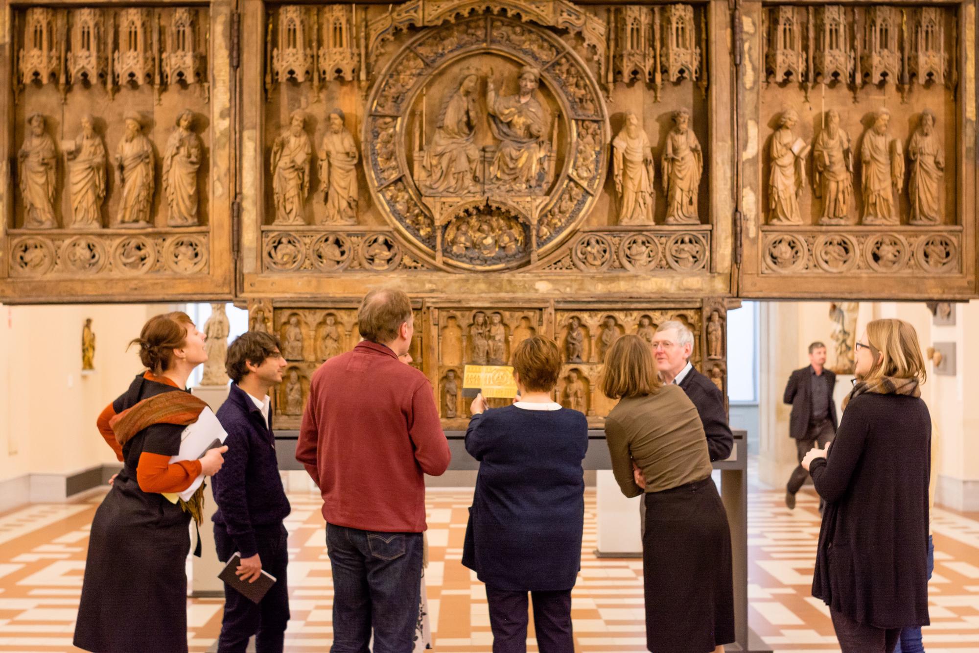 Hochaltarretabel aus dem Mindener Dom, Westfalen um 1220/30 (Predella); Lübeck um 1425/30 (Aufsatz), Bode-Museum Berlin