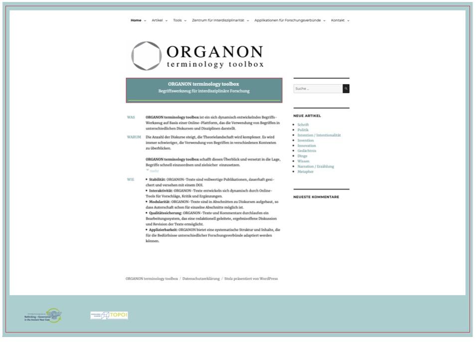 Organon Startseite