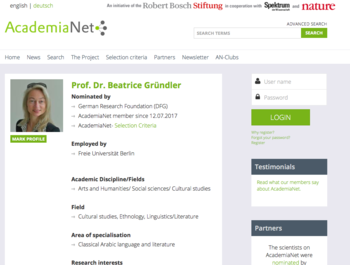Prof. Dr. Beatrice Gruendler in AcademiaNet