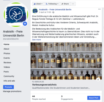 Arabistik@Facebook: Kursangebot