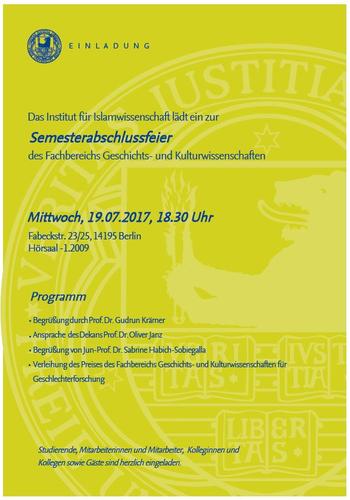 Department HistCult Semester Closing Ceremony Summer 2017