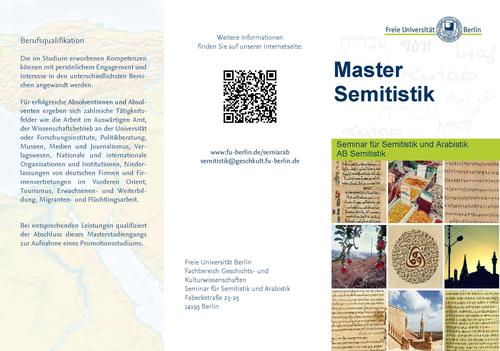 Flyer - Master Semitistik an der Freien Universität Berlin - Seite  1