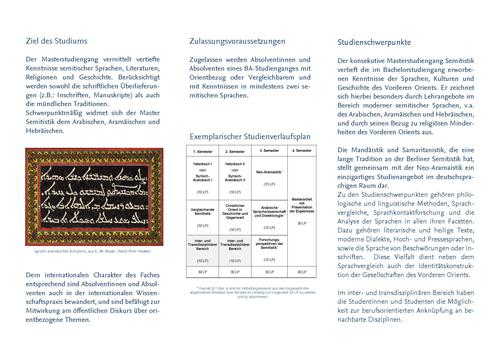 Flyer - Master Semitistik an der Freien Universität Berlin - Seite  2