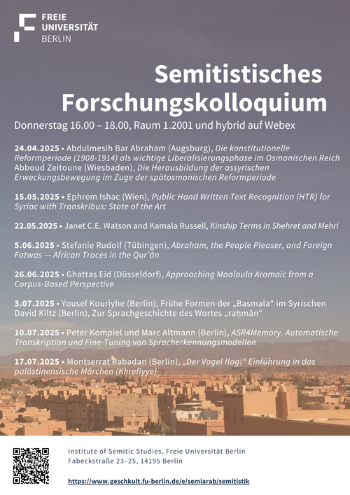 Semitistisches Forschungskolloquium 2025