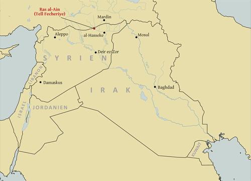 Karte Syriens mit der Lage des Fundortes