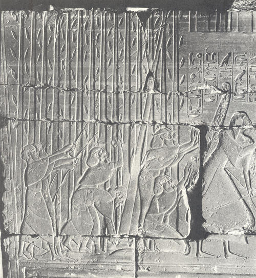 Relief mit der Darstellung von Holzschnitt