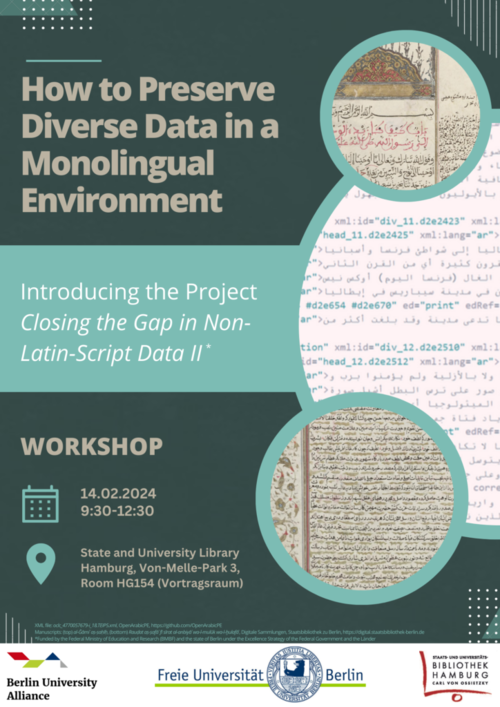 Flyer: How to Preserve Diverse Data in a Monolingual Environment: Introducing the Project “Closing the Gap in Non-Latin-Script Data”
