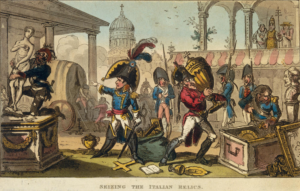 George Cruikshank, Seizing the Italian relics (1814)