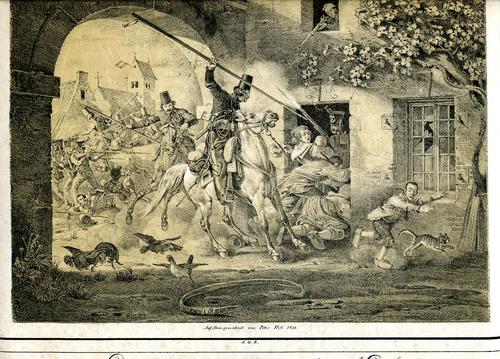Peter von Hess, Don Cossacks take a French village by surprise (1818)