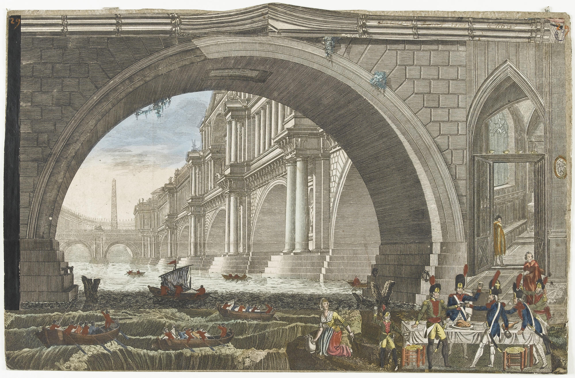 Palace of the Senate in Rome, the Tibre (early 19th Century)