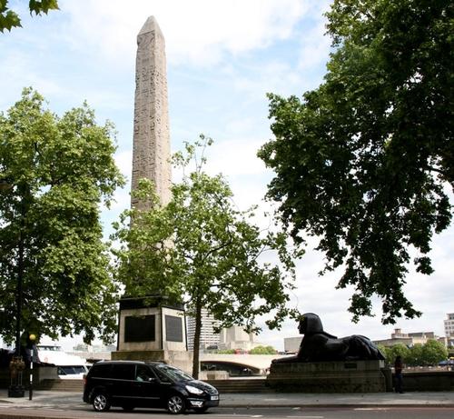 Obelisk of Tuthmosis III ('Cleopatra's Needle'), Victoria Embankment, originally at Heliopolis, Egypt (c.1450 BCE)