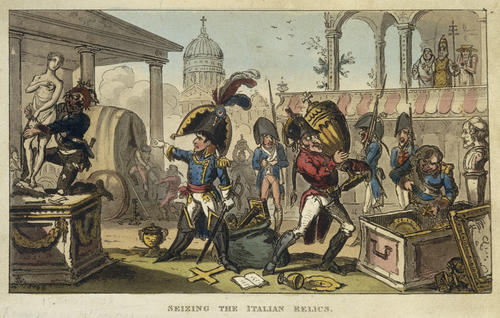 George Cruikshank, Seizing the Italian relics (1814)