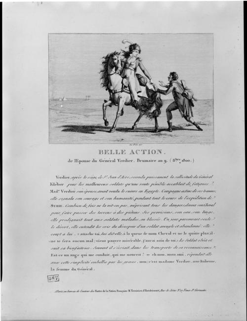 Belle Action de l’épouse du Général Verdier. Brumaire an 9 (octobre 1800)