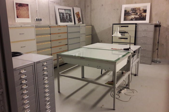 Working station in the archive
