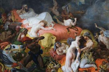 "Der Tod des Sardanapal" von Eugene Delacroix (1827) repräsentiert das europäische Ideal- oder besser: Zerrbild des ‚Orientalischen Despoten‘ (Musée du Louvre).