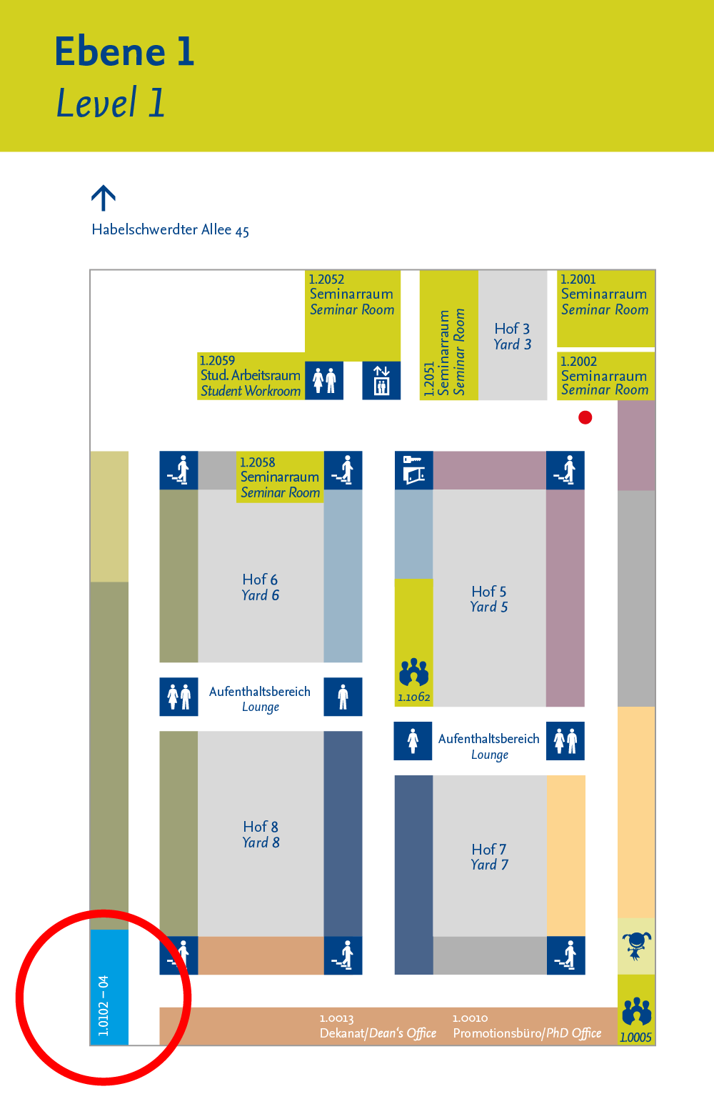 Lageplan, Ebene 1